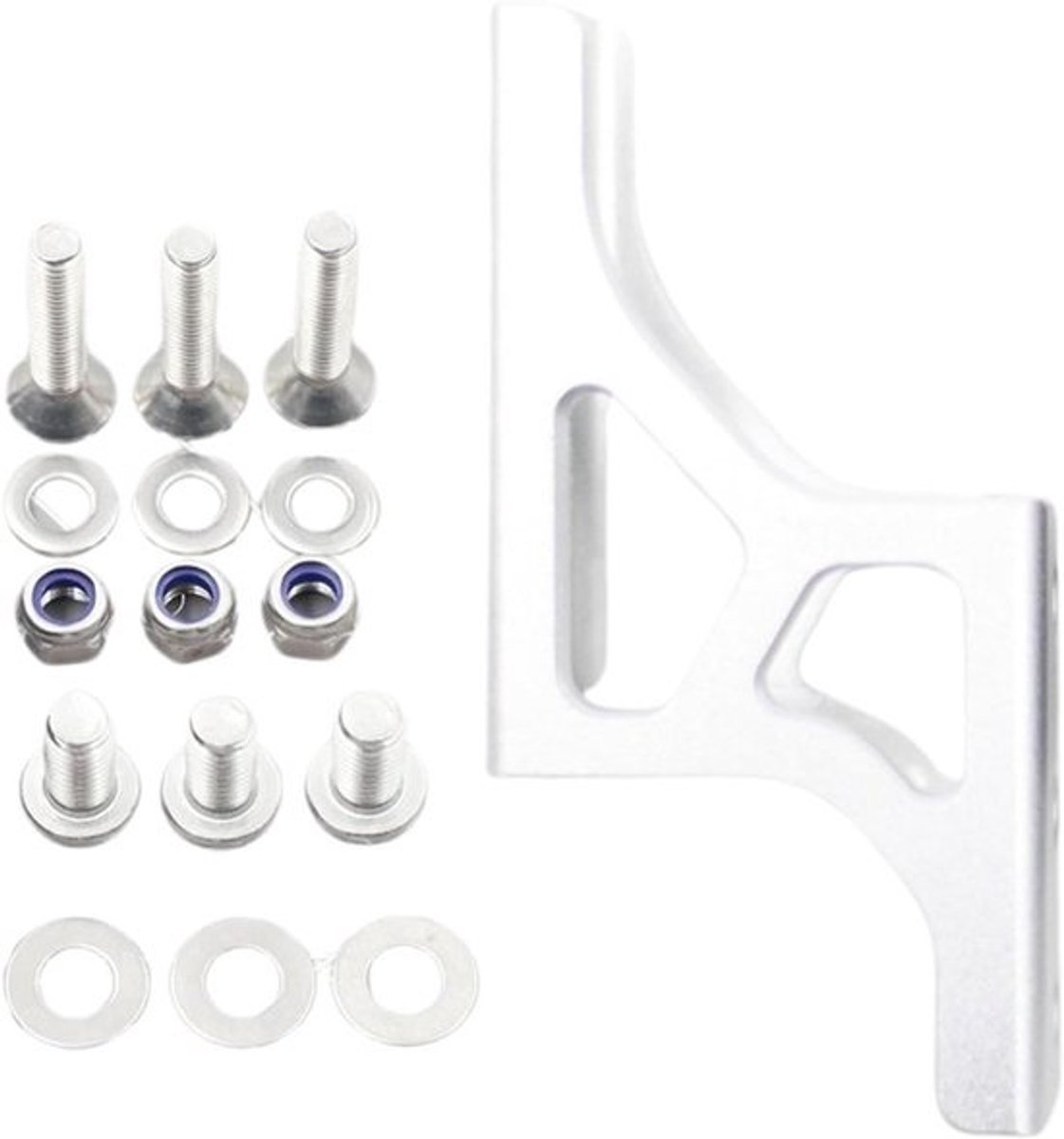 Fietslicht Converter - Bagagedrager Adapter - Veiliger Fietsen - Verhoogde Montagebasis - 25mm Verhoging - Zilver