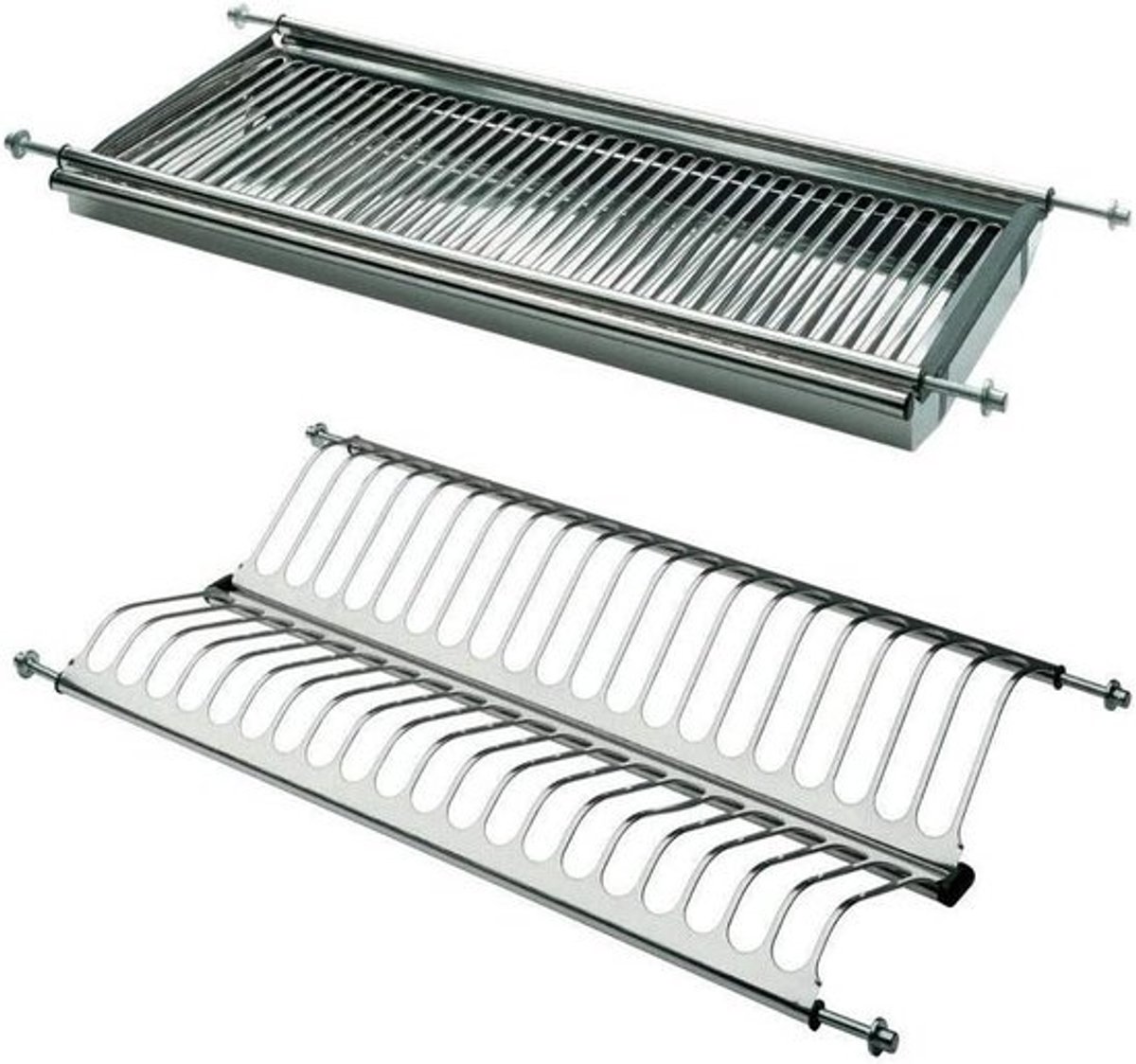 Inbouw Afdruiprek RVS 60 cm met Verstelbare Veren en Druppelvanger