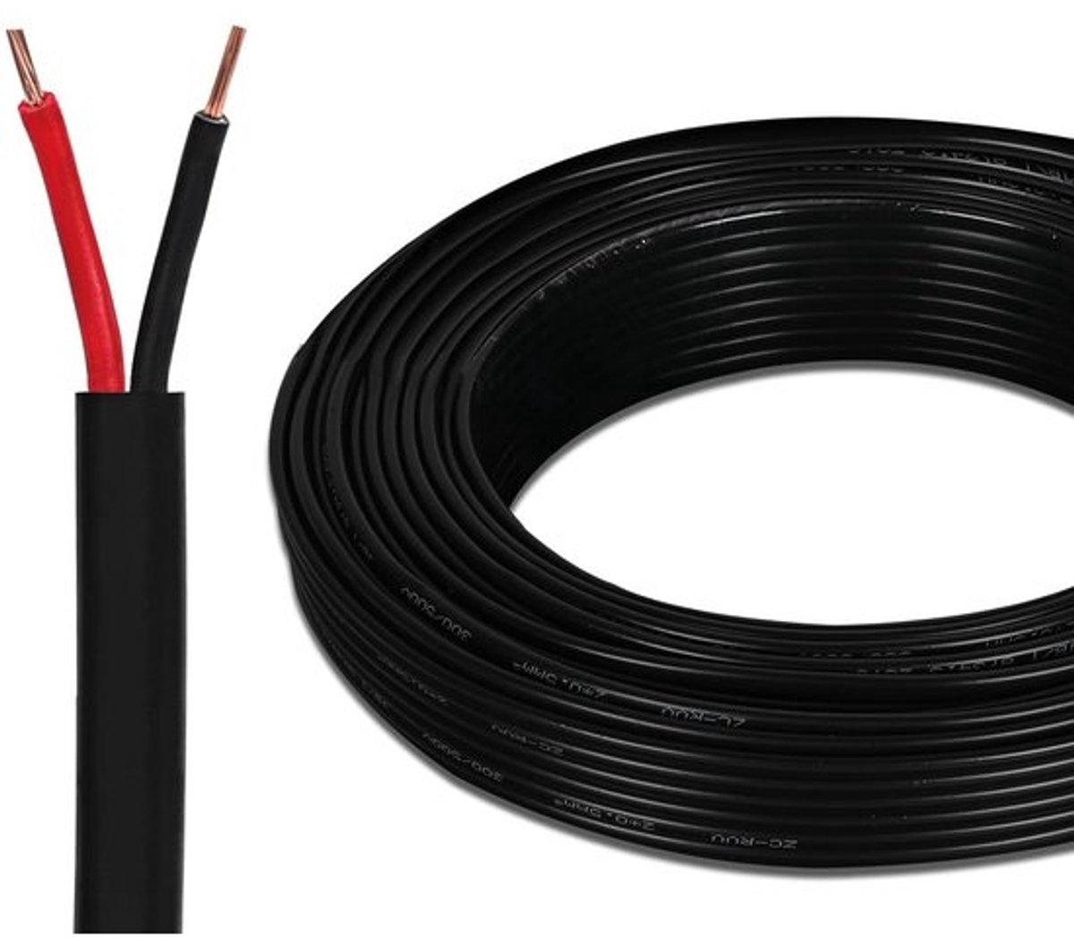 Platte 2-aderige Elektrische Kabel 10 Meter Flexibel - Geschikt voor 12V/24V Verlengsnoer voor LED, Auto en Boot