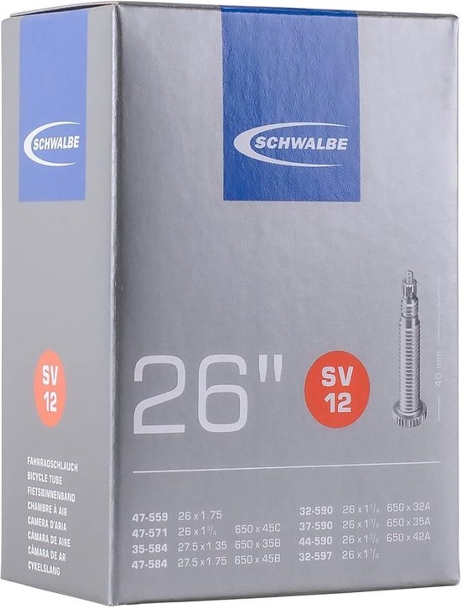 Binnenband Fiets 26 Inch SV 12 - Geschikt voor 26 x 1 1/8 inch Velgen