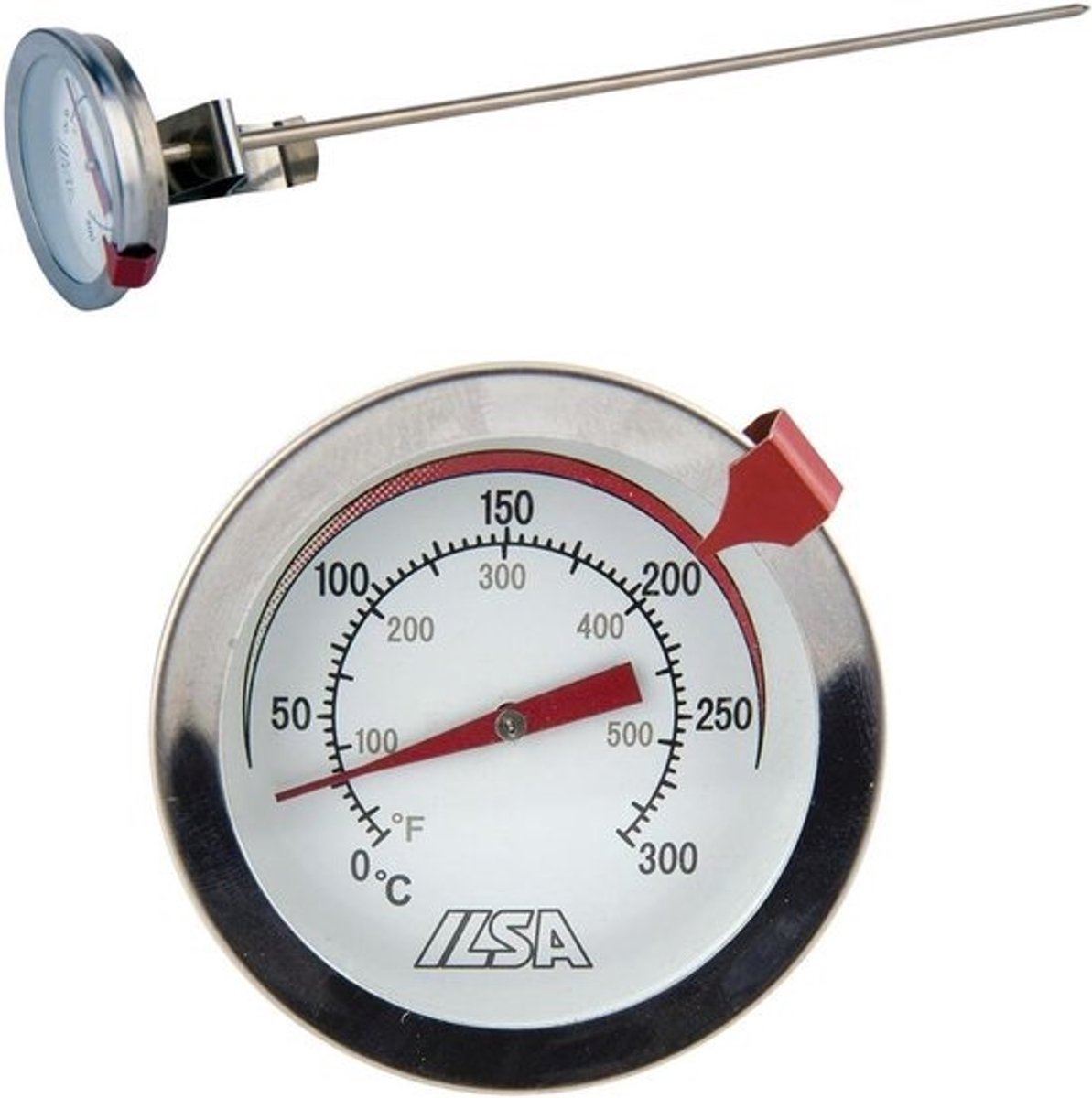 Professionele Barbecue Vleesthermometer met Lange RVS Pen 30 cm tot 300 Graden