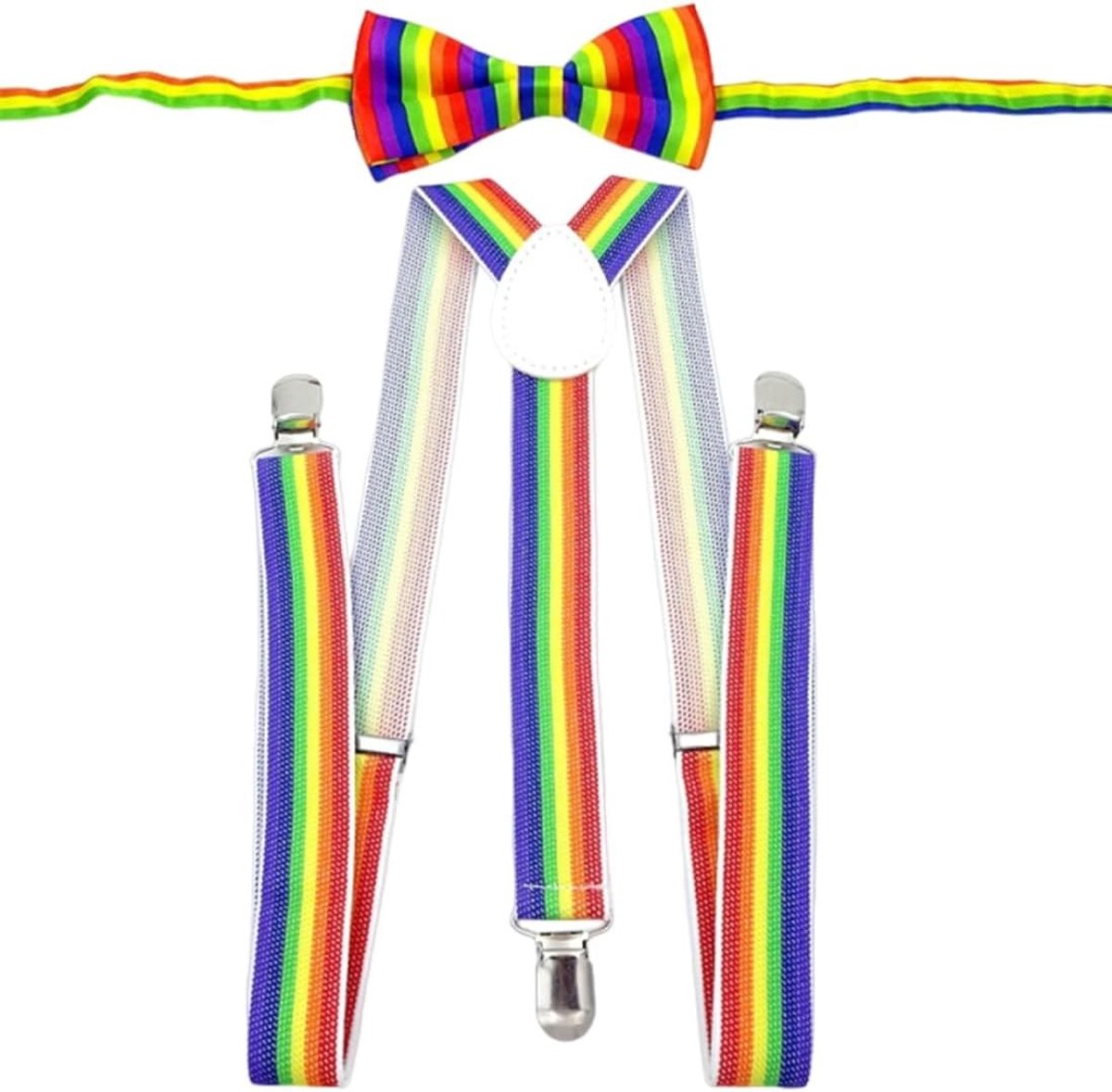 Kleurrijke Regenboog Strik voor Carnaval, Halloween en Themafeesten - Perfecte Accessoire voor Kostuums en Feestjes