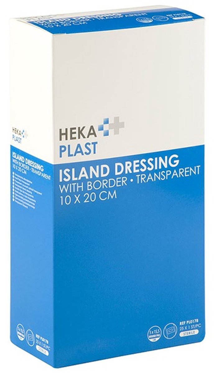 HEKA plast border transparant 10 x 20 cm steriel 25St.