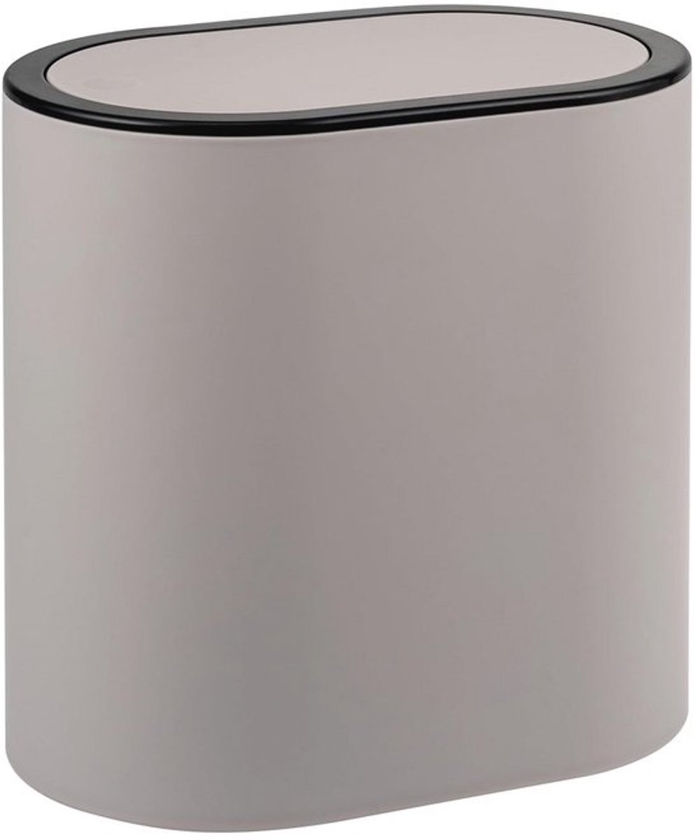 Ovale cosmetica-emmer met kanteldeksel en beschermpads voor badkamer of gastentoilet - 6 liter