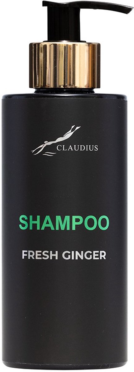 Shampoo Fresh Ginger 300 ml - met gouden pomp - zwarte fles