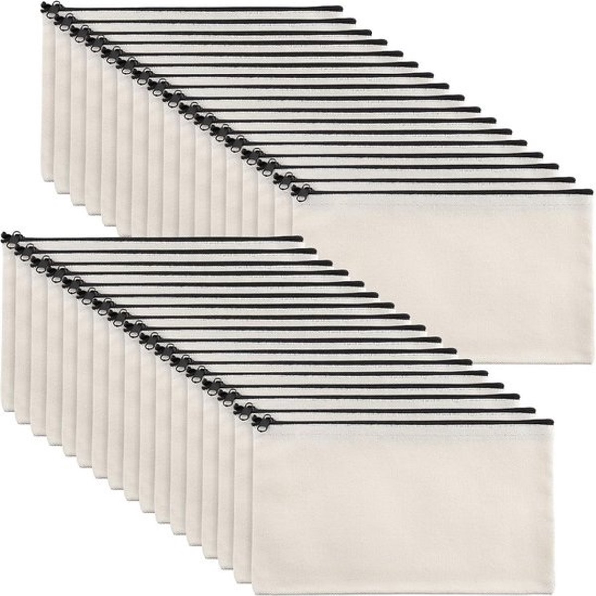 40 Stuks Blanco Canvas Etuis met Rits voor Schilderen en Knutselen