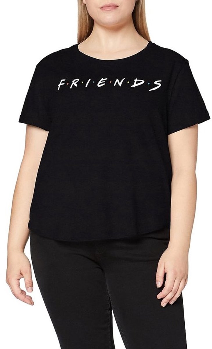 Dames T-shirt met grafische prints - Zwart, Maat 36