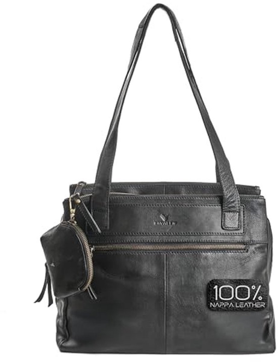Elegante Grote Leren Damestas - Veel Vakken, Ideaal voor Dames, Hoogwaardige Tote Bag