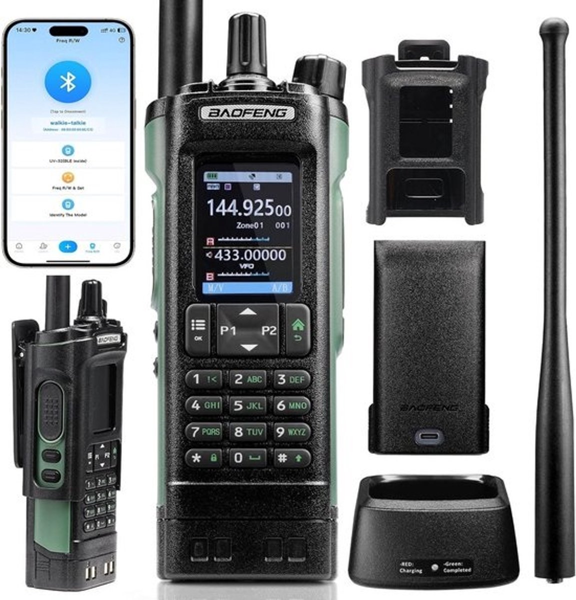 Dual Band Ham Radio met GPS en Draadloze APP - 10W Langeafstandscommunicatie voor Noodgevallen