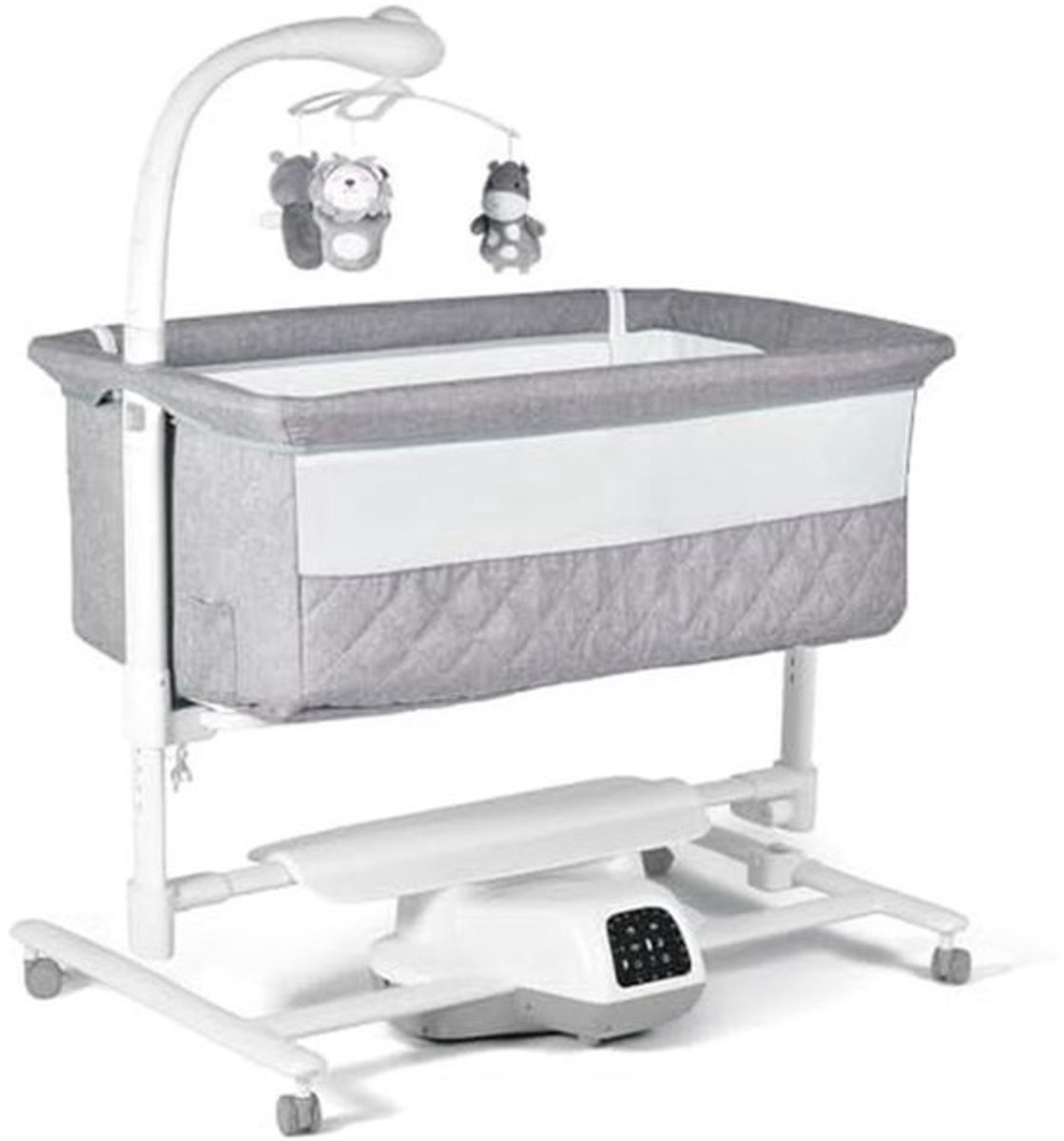 Elektrische Babybed met Automatische Wiegfunctie en Multidirectionele Schommeling (Wit)