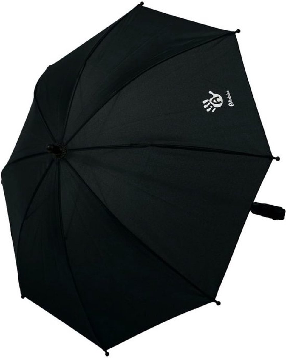 Universele parasol voor kinderwagen en buggy met UV-bescherming 50+, 73 cm diameter, buigzaam, zwart