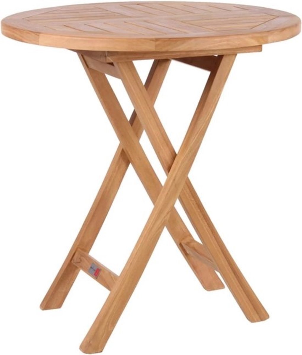 Ronde Inklapbare Tuintafel van Teakhout - 70 cm