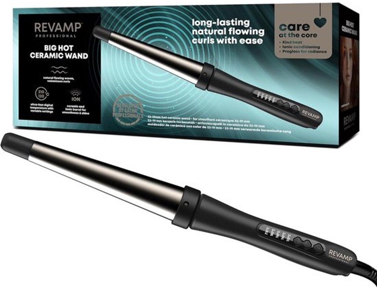 Verwarmde Krultang - Haarstyling Tool - Creëer Krullen - Keramische Cilinder - 32-19 mm - Zwart