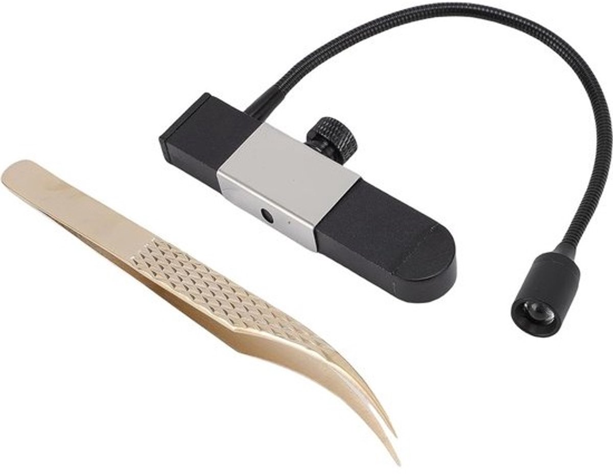 Wimperlamp - Uithardende Lamp - Snel Wimpers Zetten - Voetschakelaar Bediening - Compact Formaat - Zwart