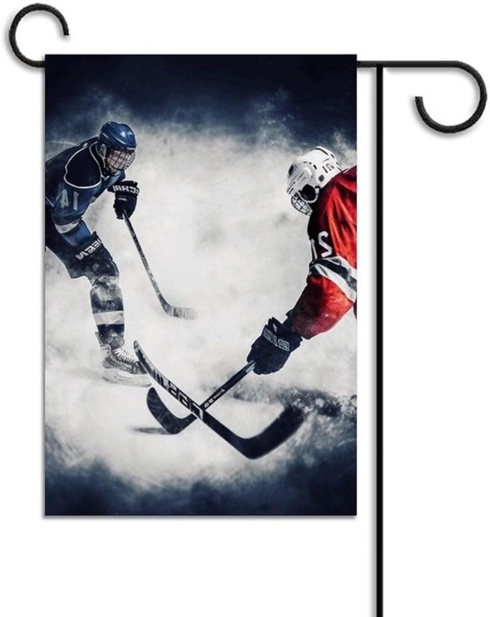 Tuinvlag IJshockey - Buiten Decoratie Vlag - Tuin Aankleden - Niet-vervagend Ontwerp - 31 cm x 46 cm - Stijl