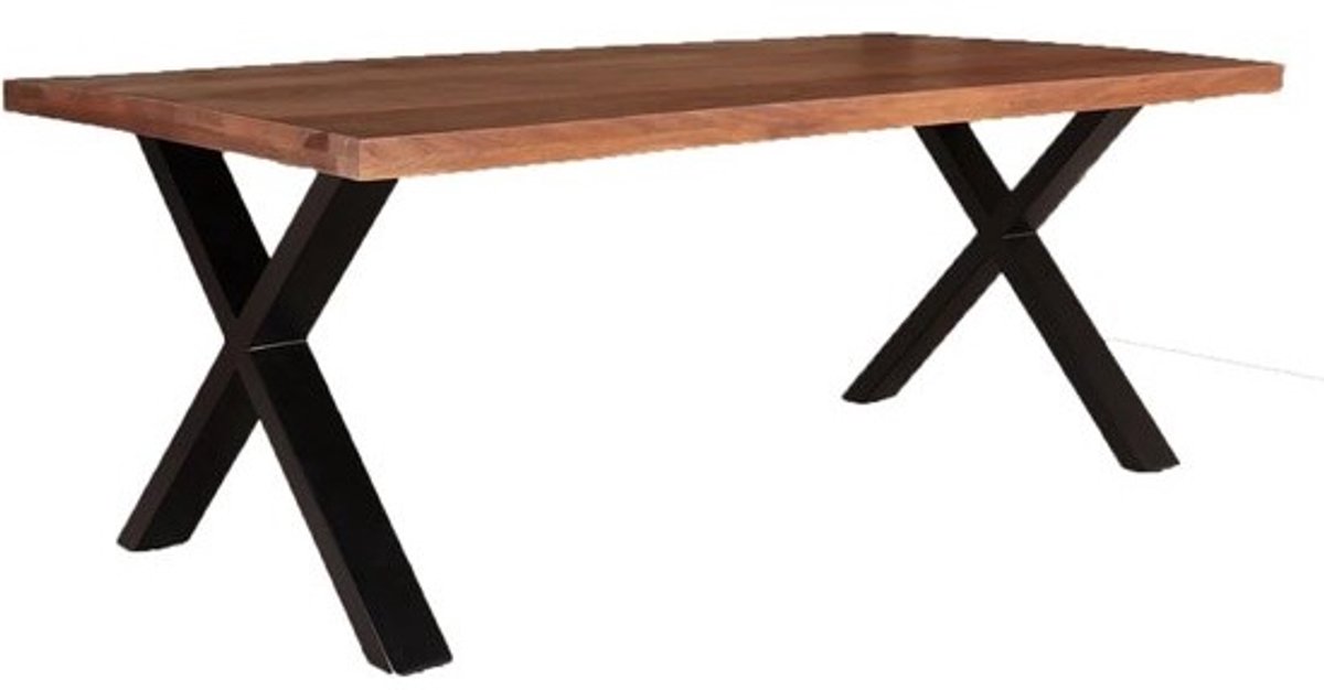 Eettafel Rechthoek - Eetkamertafel Hout - Gezellige Diners - Massief Mangohout - 200x100cm - Bruin