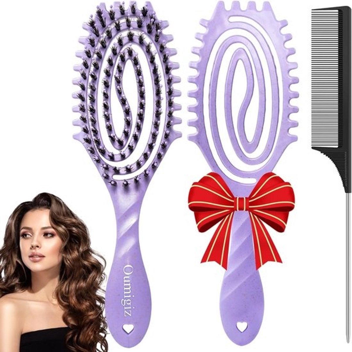Flexibele Ontklitter Borstel | Kruldefërende & Gladmakende Haarborstel voor Nat en Droog Haar
