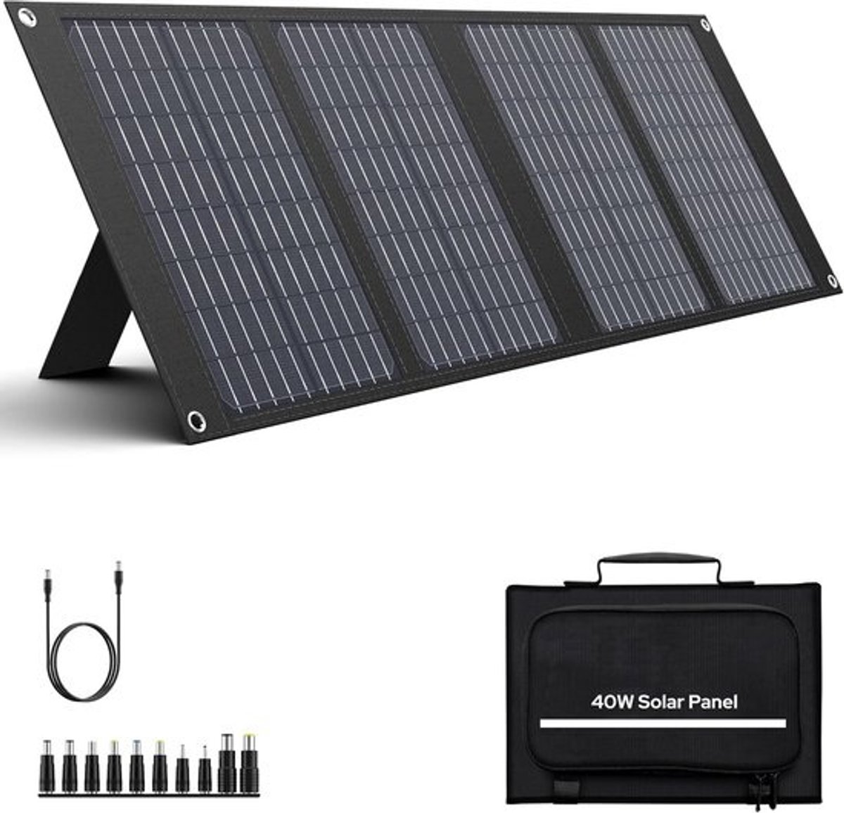 Draagbare Zonnepanelen 40W - Opvouwbare Oplader voor Krachtcentrale 100-300W met Verstelbare Standaard en USB 3.0 poort