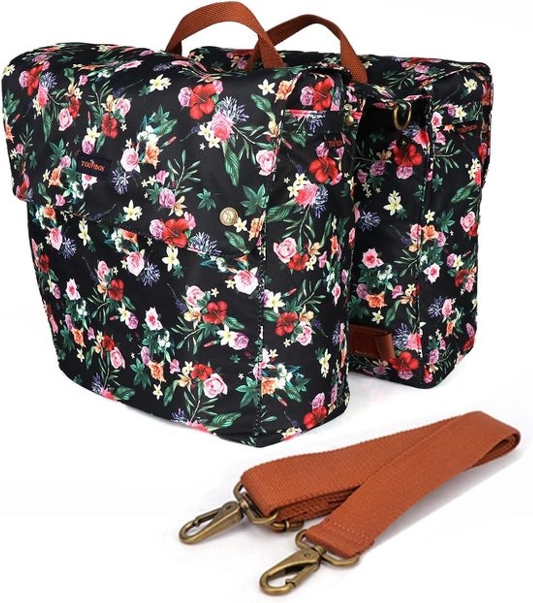 Dubbele Fietstas - Bagagedrager Tas - Fietsen en Reizen - Waterproof Canvas Materiaal - 33 x 12.5 x 30 cm