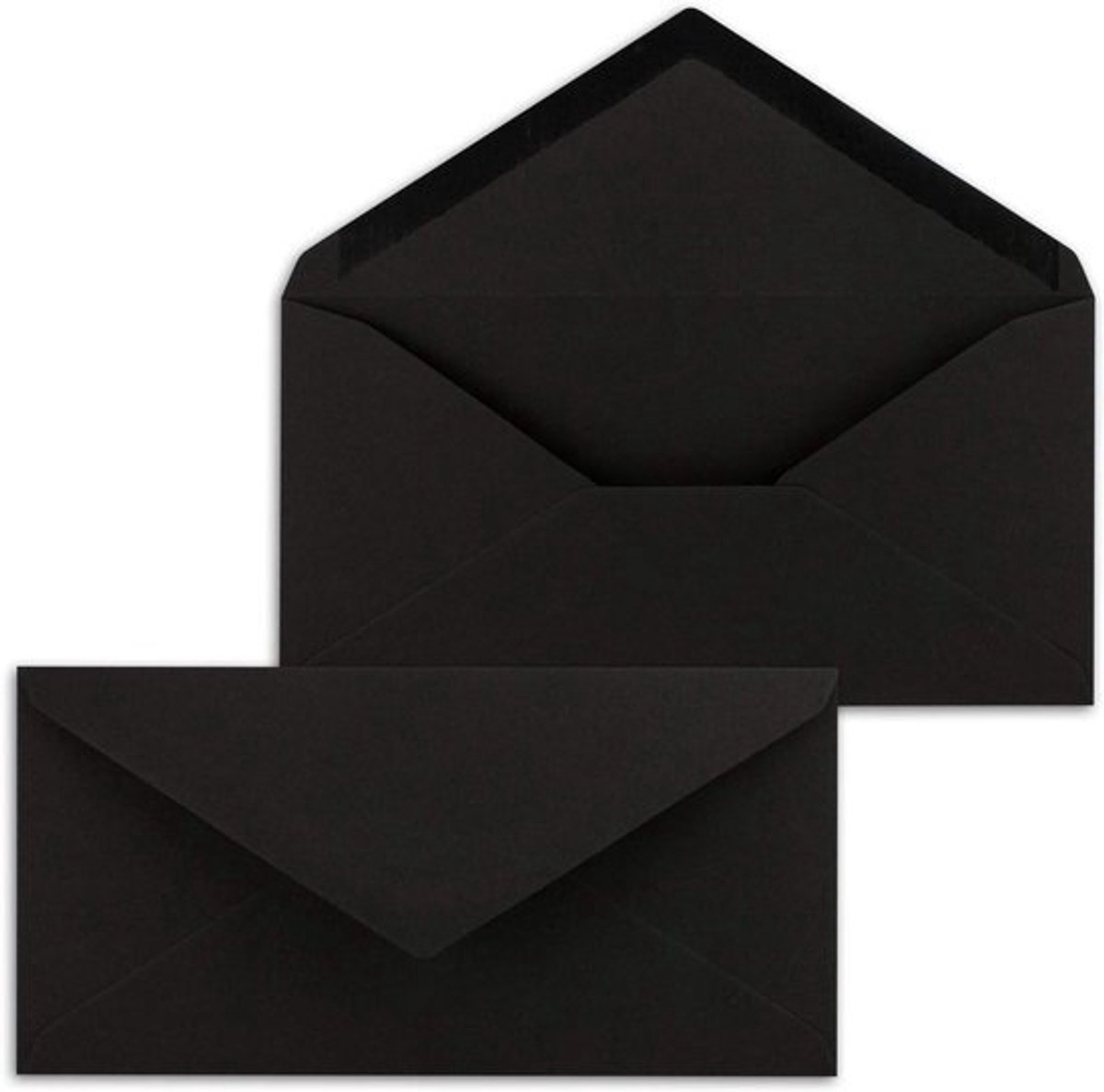 Kraftpapier Enveloppen - Vintage Brieven - Kaarten Versturen - Puntige Klep - 11 x 22 cm - Zwart