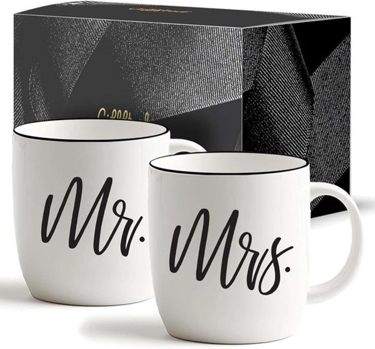 Gifffted Mr And Mrs Mugs, Unique Wedding Gift For Couple, Gifts For Engagement, Anniversary, His And Her, Bride And Groom, Valentines And Christmas Gifts For Couples, Set Of 2 Coffee Mugs
