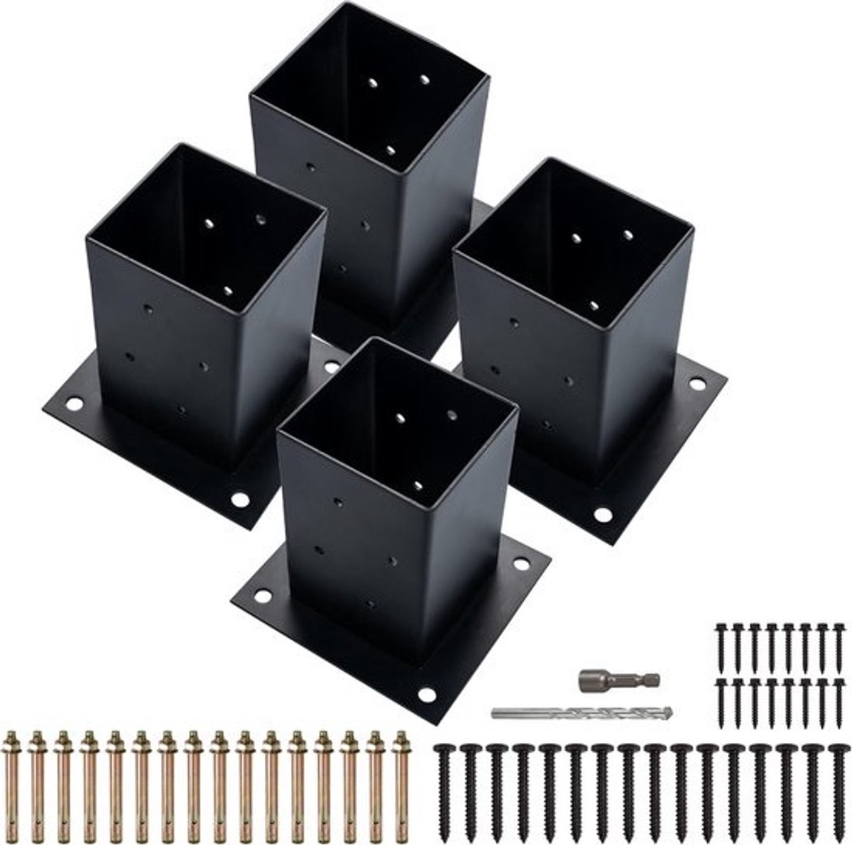 Houten Omheining Post Anchor Base - 4x4 Houten Palen - Duurzaam en Roestbestendig