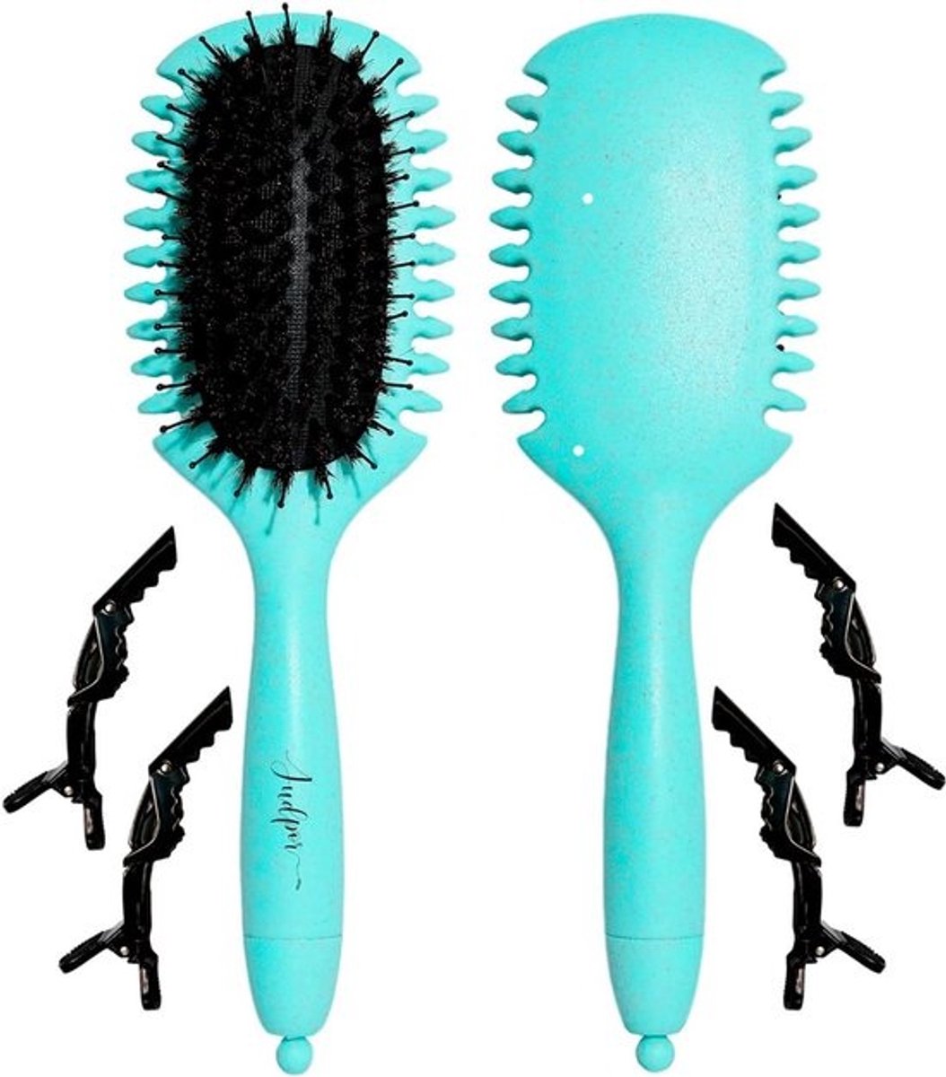 Set Curly Krulborstel met 4 Pincetten - Ideaal voor Krullend Haar en Kroescontrole