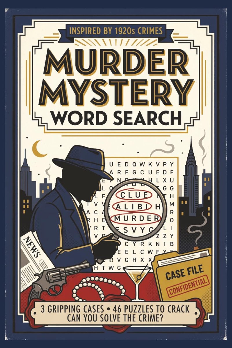 Murder Mystery Word Search: Solve the Puzzle, Unlock the Clue — A 1920s Detective Word Search Book for Adults - ShopVlot
