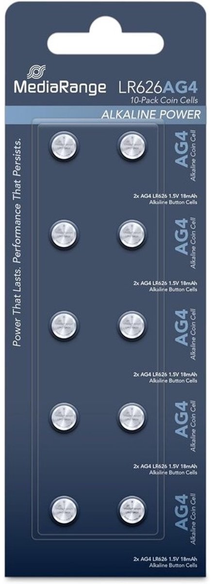 Premium Alkaline Knoopcellen AG4|LR626 1.5V - Verpakking van 10