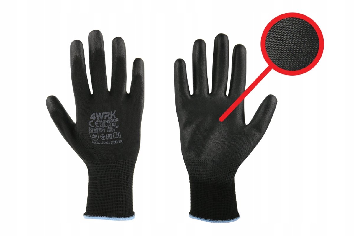 MONSOON BB Werkhandschoenen-Veiligheidshandschoenen-Montagehandschoenen -12 paar maat- 7/S