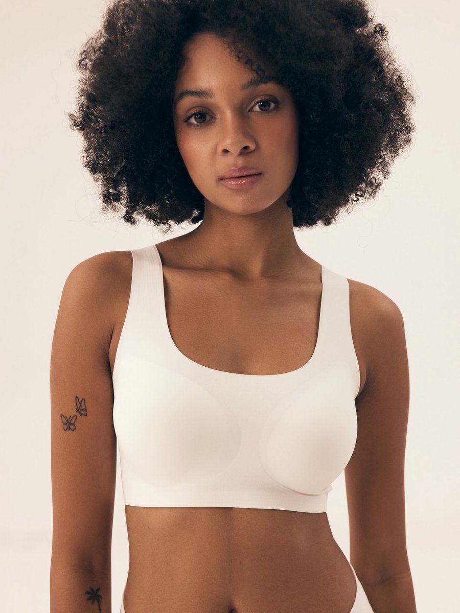 ESOTIQ Henderson Bird - Naadloze Bralette Top - Zonder Beugel - Uitneembare Vullingen - Beige