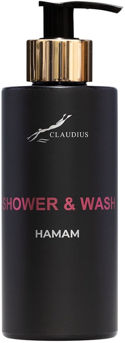 Shower & Wash Hamam 300 ml - met gouden pomp - zwarte fles