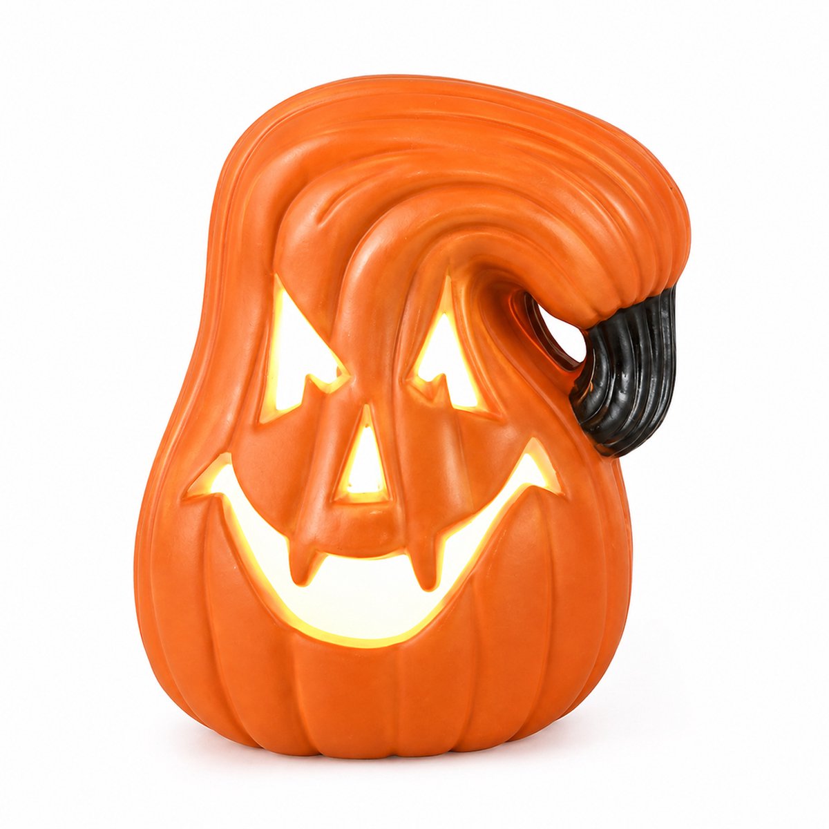 Halloween-decoratie – Verlichte pompoen-uitsnede – Pompoenornament voor decoropstelling – Oranje - 14*12*16CM