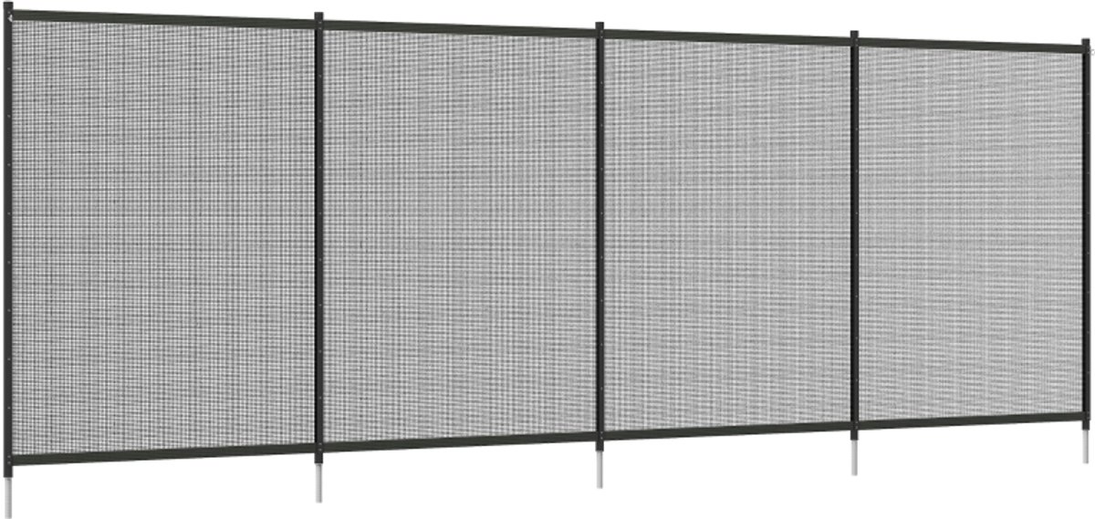 Zwembadveiligheidshek 4-delig 365x126cm Zwart Aluminium Ademend Netstof Kindveilig Roestvrij Beslag voor Tuin Zwembad