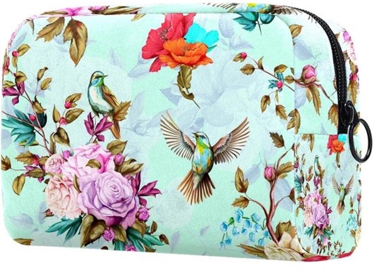 Grote Reistoilettas met Bloemenprint voor Cosmetica en Make-up