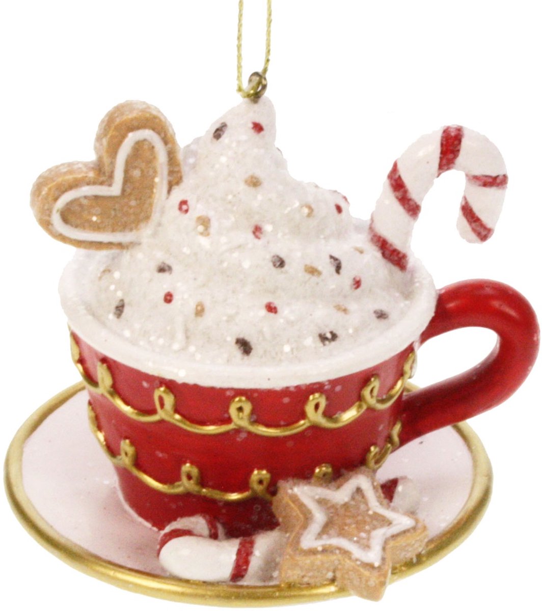 Ornament Kerstmok met zuurstok 8x8x7cm