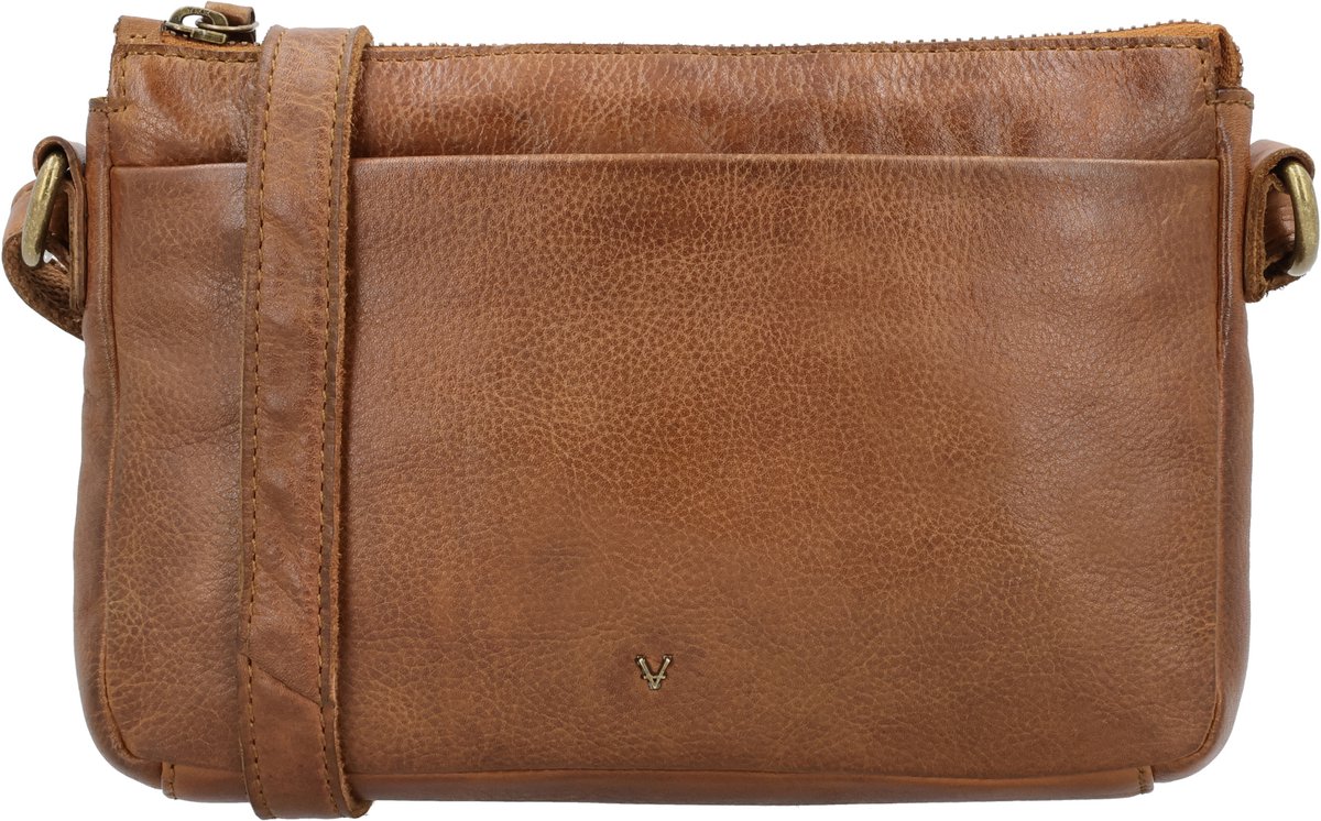Vilenca Holland Leren Crossbody Tas – RFID-Bescherming – 1 Hoofdvak met Ritssluiting – Binnen- en Buitenritsvak – 22 x 15,5 x 4 cm