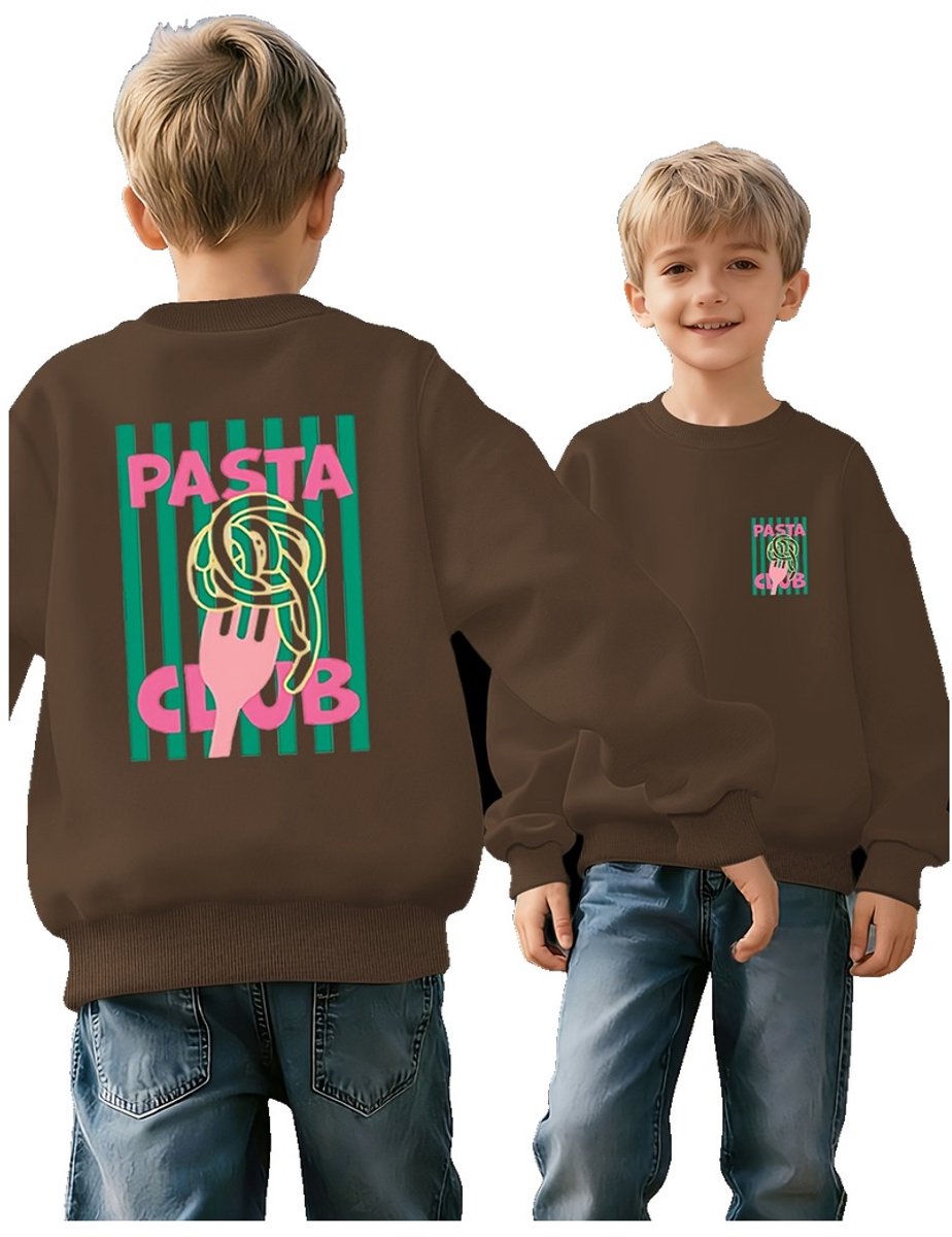 Currero Sweater Jongens Sweaters Sweatshirt Hoodie Warme Trui Pullover Jumper Crewneck Vest 5-6 Jaar Bruin
