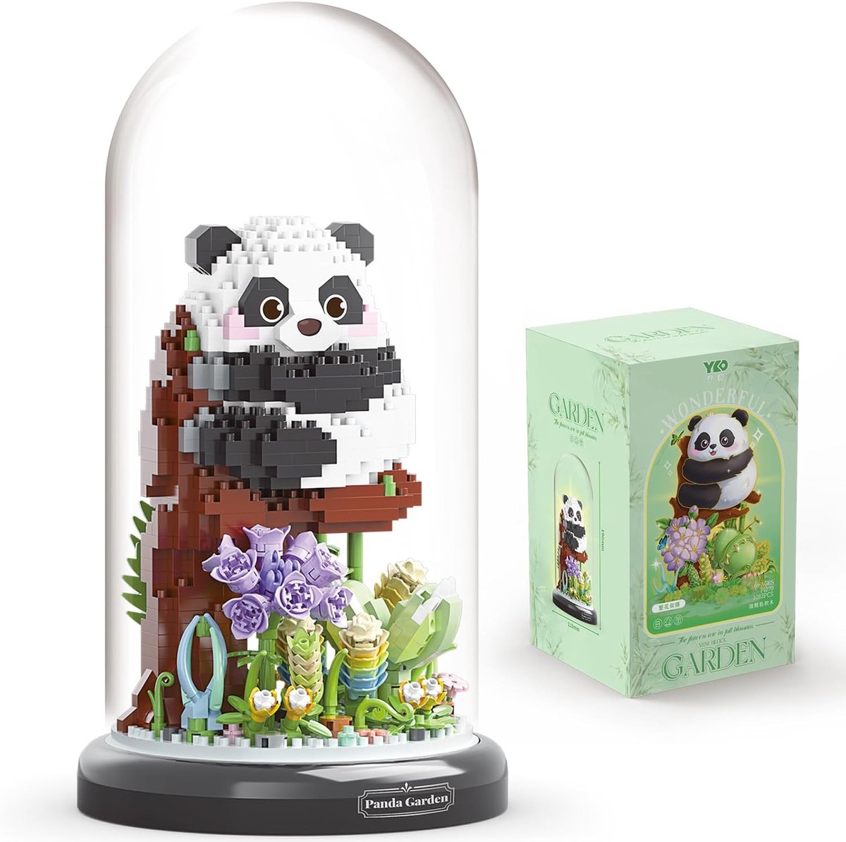 VONKELIOS®Bouwpakket Panda Vetplant voor Volwassenen, Dieren Bouwblokken Bonsai Boom Plantenset, Feestcadeautjes voor Kinderen, Cadeau voor Valentijn, Nieuwjaar, Pasen en Verjaardag (Panda Vetplanten)