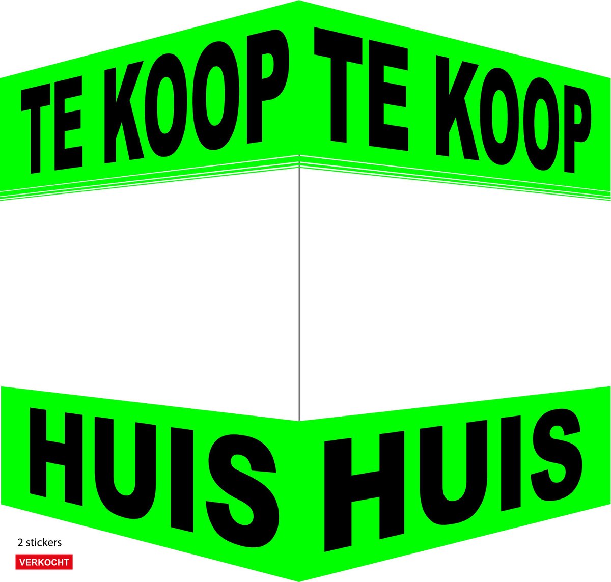 Raambord/Vouwbord/Immobord Fluo groen + 2 stickers Verkocht