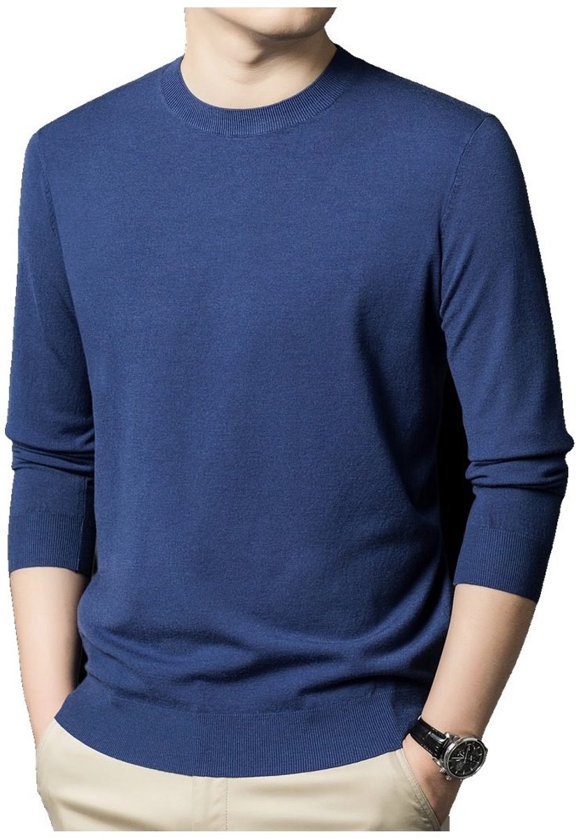 Currero Sweater Heren Sweaters Sweatshirt Hoodie Warme Trui Pullover Jumper Crewneck Vest 2 Blauw