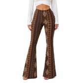 Bohemian Flared Legging - Dames Fashion - Broek - Zomer - Mode - Broek - Bruin