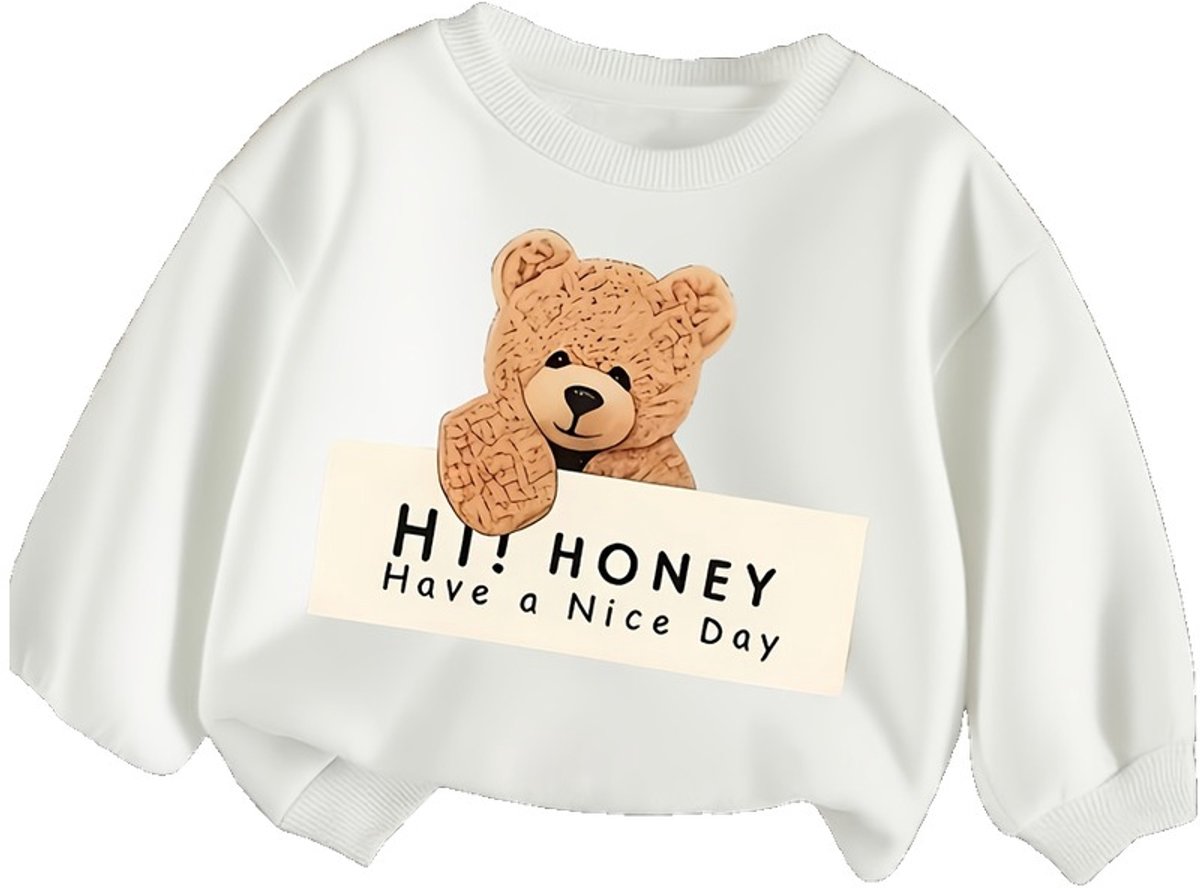 Currero Sweater Jongens Sweaters Sweatshirt Hoodie Warme Trui Pullover Jumper Crewneck Vest 5-6 Jaar Wit