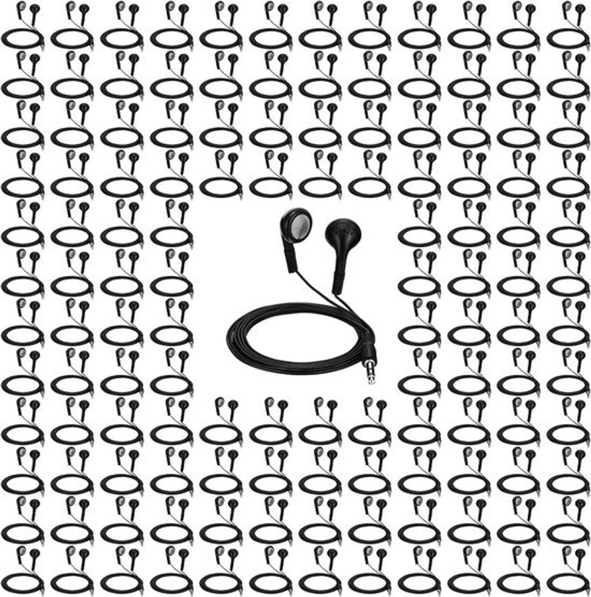 Oordopjes Bundel - Hoofdtelefoon Set - Individueel Gebruik - Individueel Verpakt - 150 Stuks - Zwart