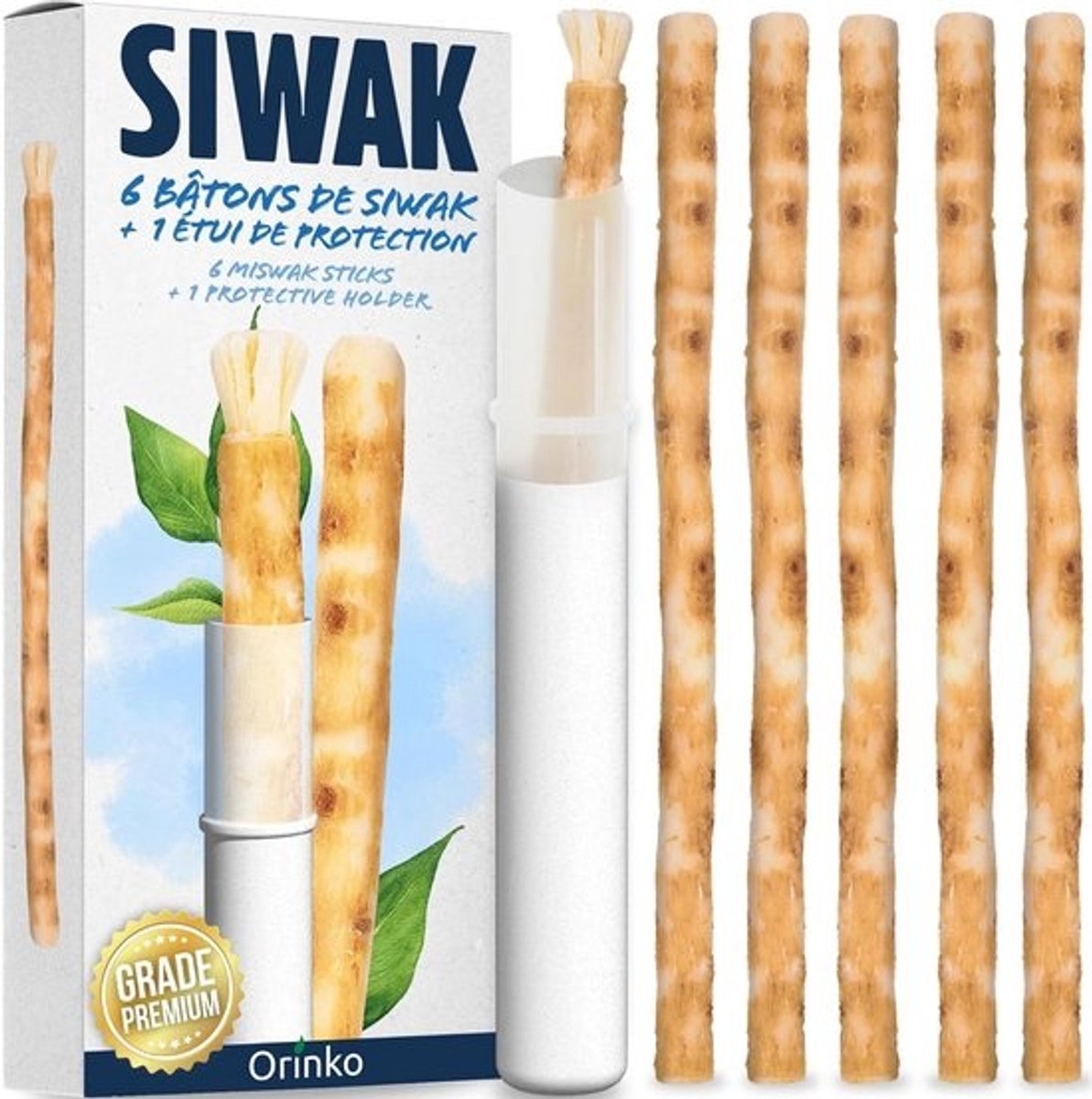 Miswak Sticks x6 met Etui - Natuurlijke Tandverzorging