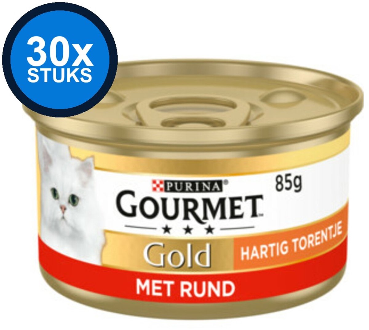 30x Gourmet Gold - Hartig Torentje Rund - Kattenvoer Natvoer Blik - 85g