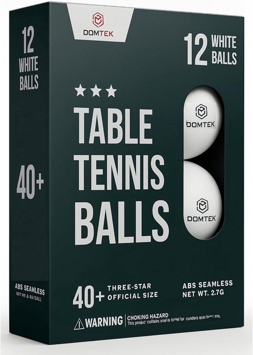 3 Ster Ping Pong Ballen - 40 mm Tafeltennisballen Pakket van 12 - Geschikt voor Binnen en Buiten