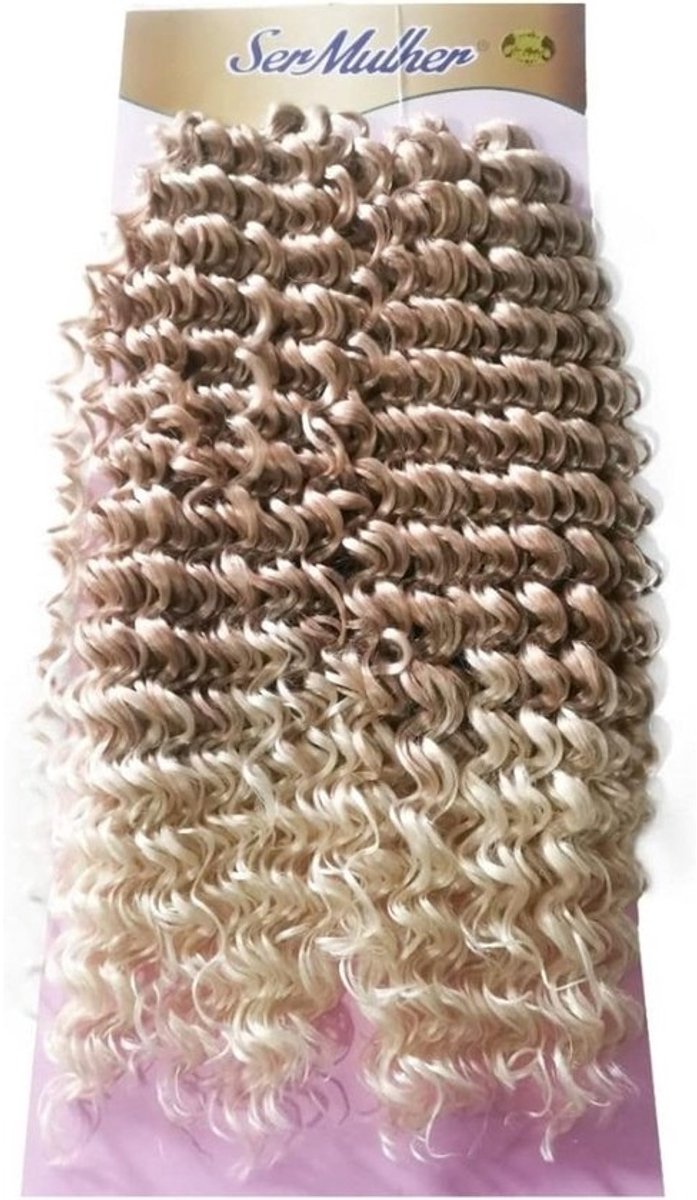 Synthetische Crochet Braids Haarextensies Krullend 50 cm Lichtblond - 340g