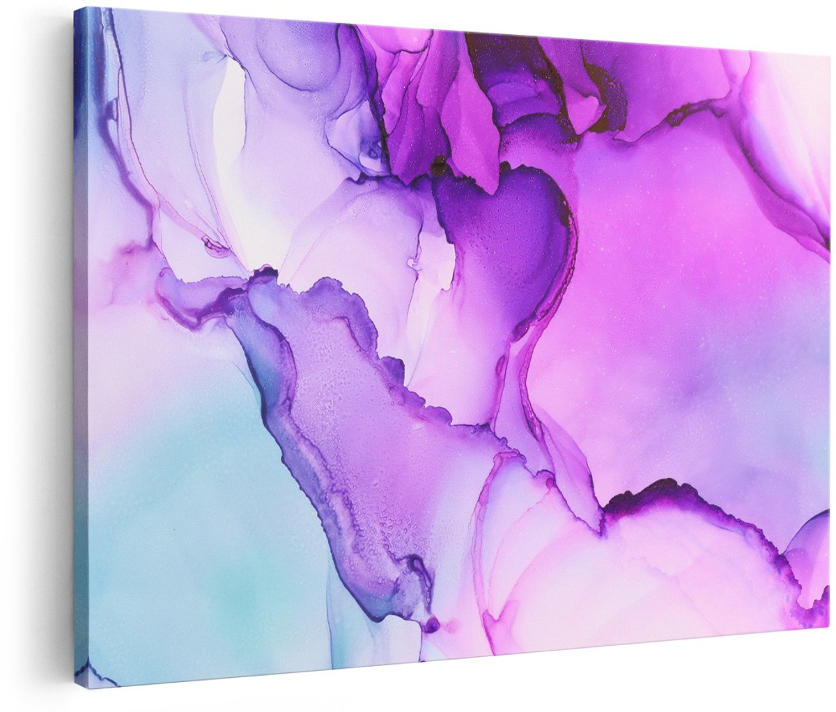 Artaza Canvas Schilderij Abstracte Kunst - Roze Licht Acryl - 150x100 cm - Groot - Foto Op Canvas - Wanddecoratie Woonkamer