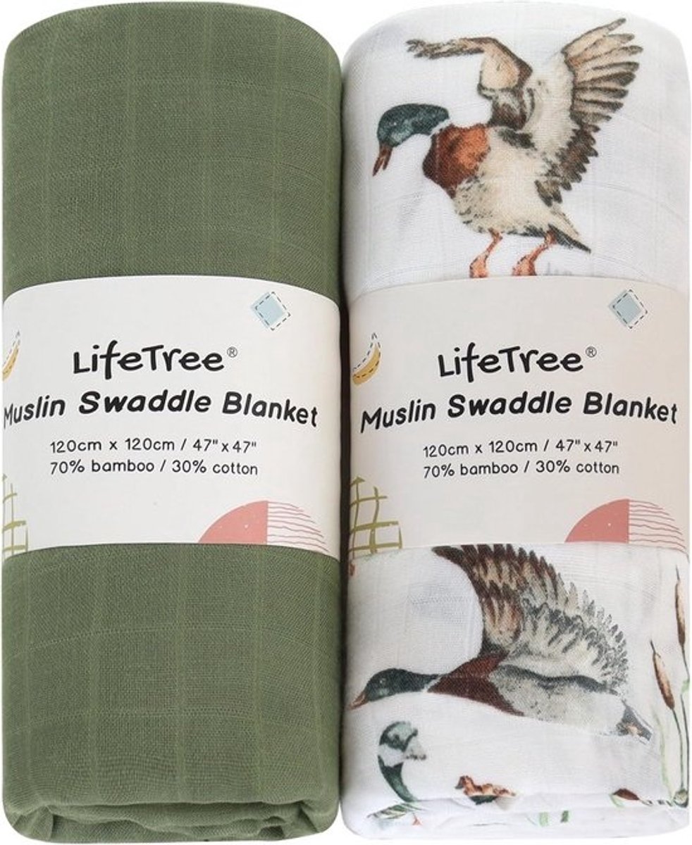 Muslin Swaddle Slabbestellen 70% Viscose Bamboe 30% Katoen 47 x 47 Inch